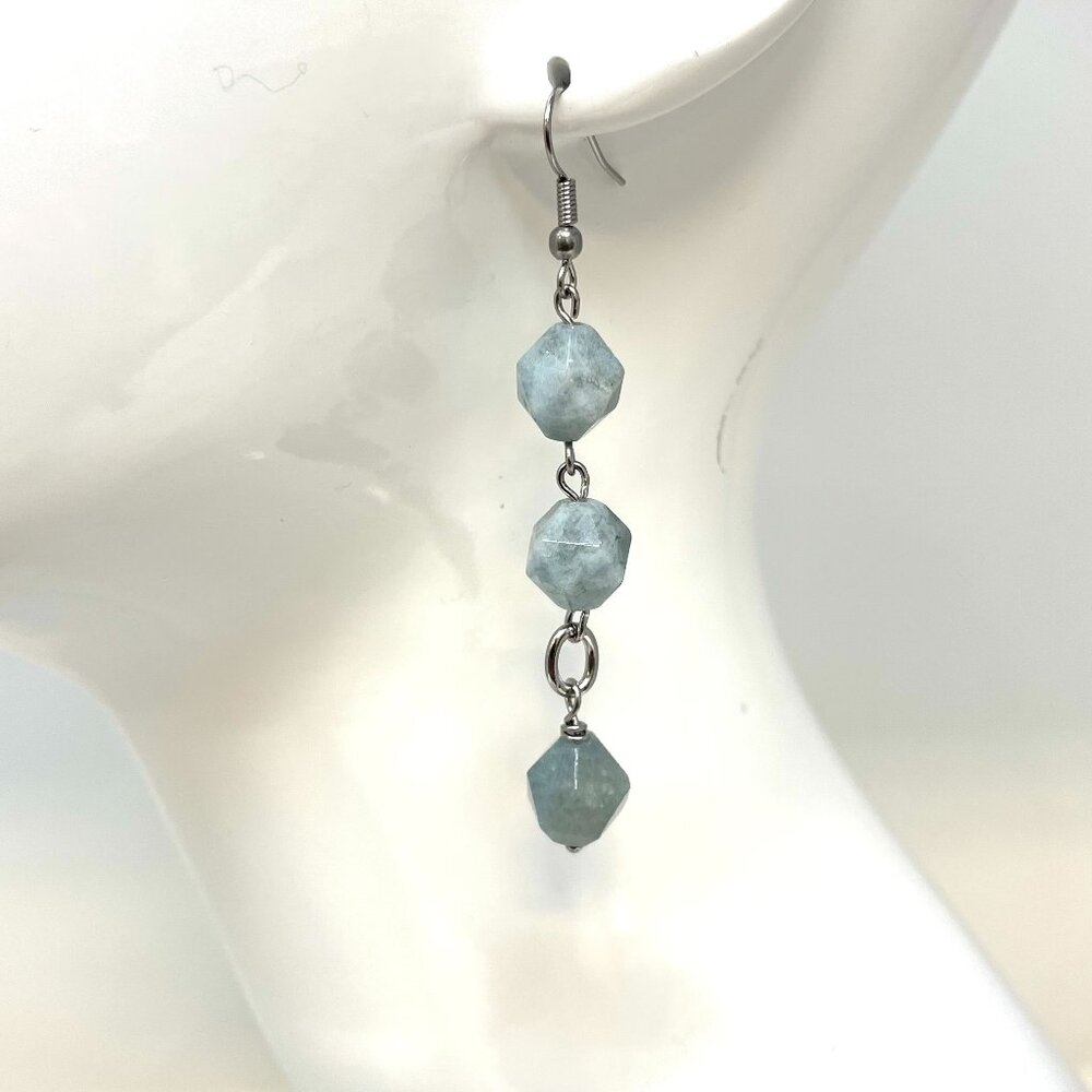 Genuine Aqua Marine Earring